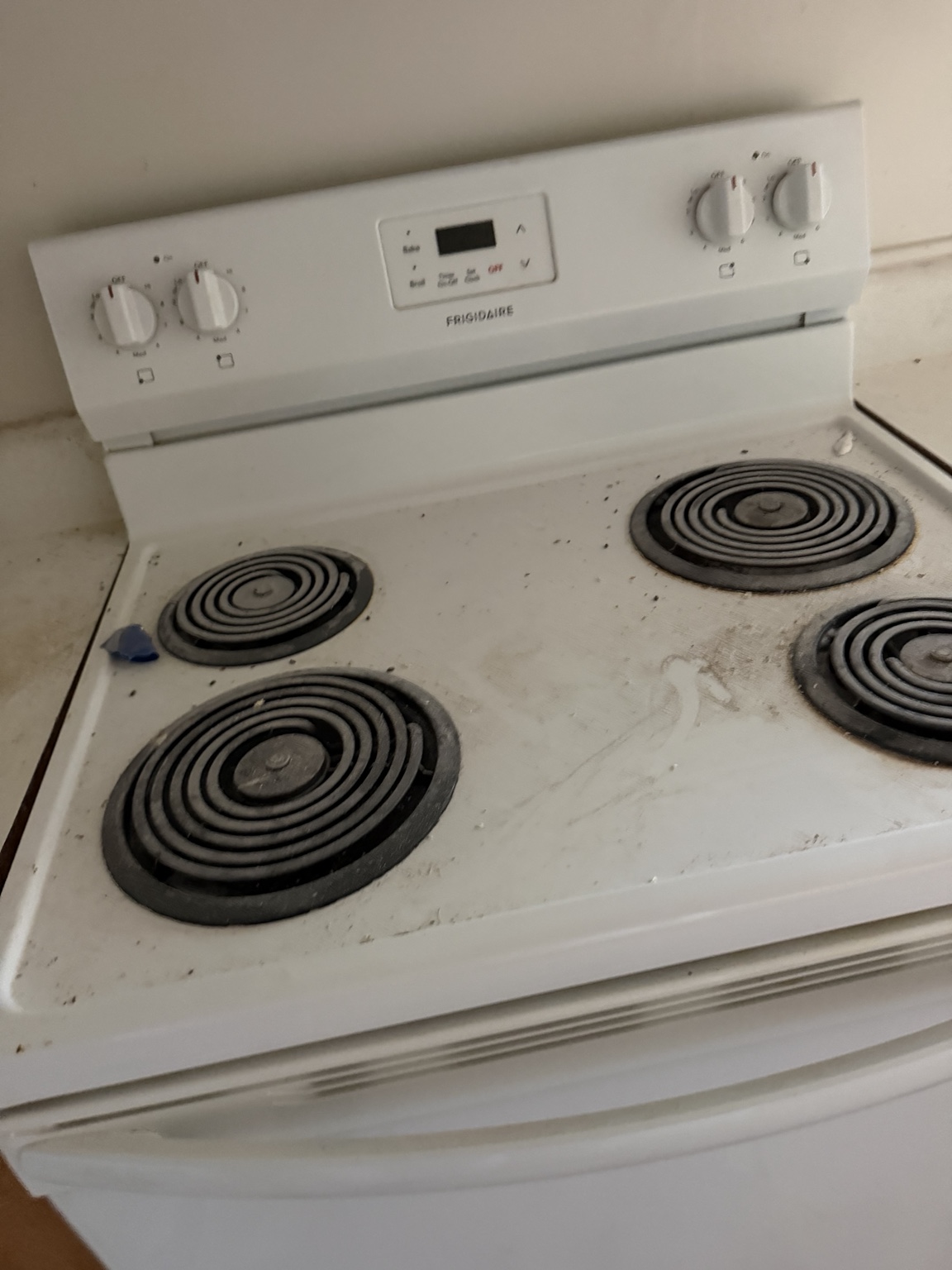 Dirty stove before cleaning